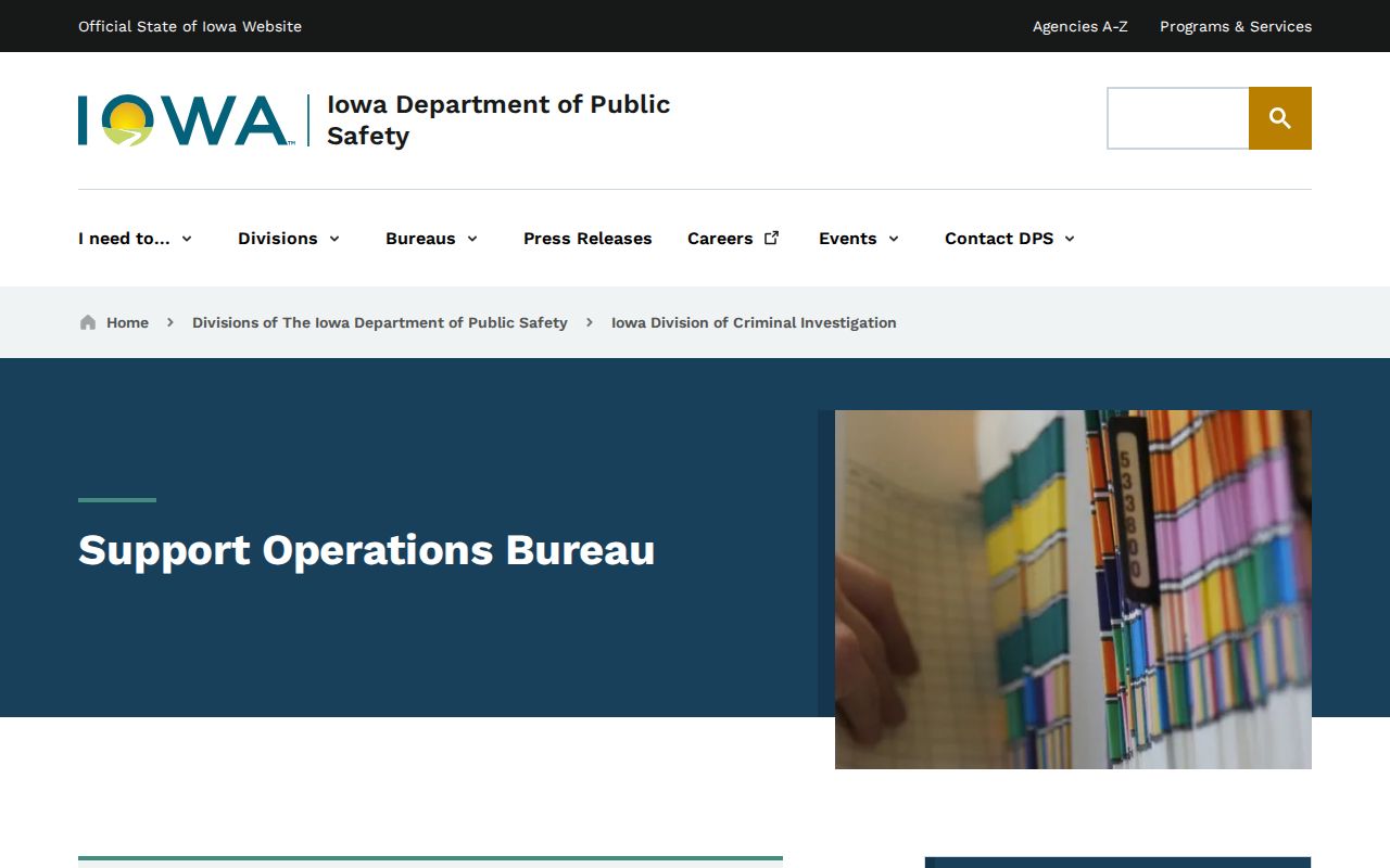 Iowa DCI criminal history Records and Identification bureau